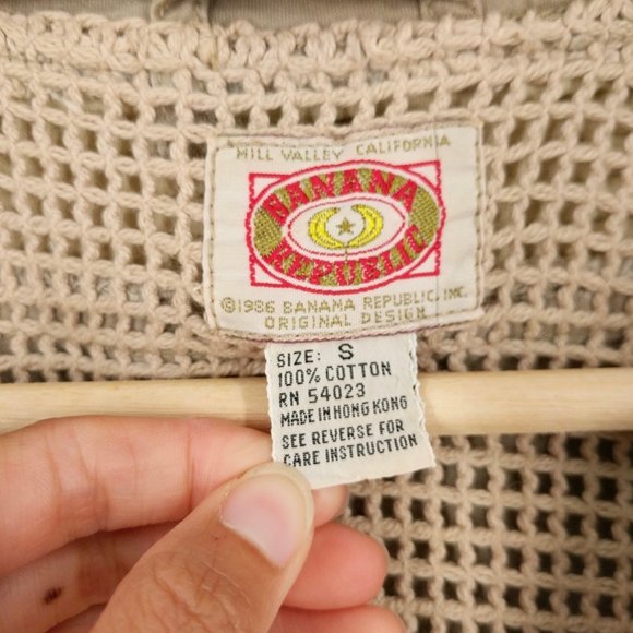 VTG Banana Republic Safari Utility 80s Vest Size S - Picture 10 of 12